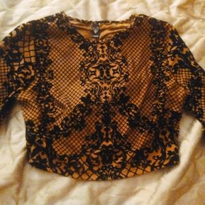 Sexy cropped long sleeve shirt